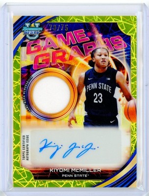 2025-26 Bowman U Best University KIYOMI MCMILLER Yellow Patch AUTO Autograph /75