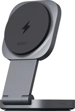Aukey - 2-in-1 MagSafe Qi2 Wireless Charging Stand - Gray