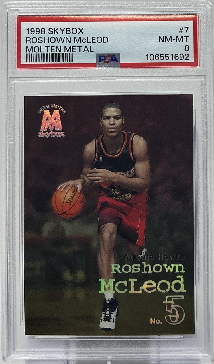 Roshown McLeod Rookie PSA 8 - 1998-99 SkyBox Molten Metal #7 Atlanta Hawks