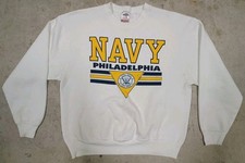 Vintage United States Navy Sweatshirt Philadelphia Sweater USA Made Size Large