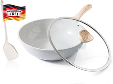 Keramik-Wok 30cm Induktionspfanne antihaftfrei, pflegeleicht, für alle Herdarten