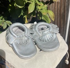 Freshly Picked Moccasins - Silver - Size 2 - Made In USA