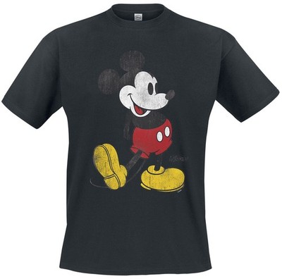 Mickey Mouse T-Shirt Herren Vintage Micky schwarz