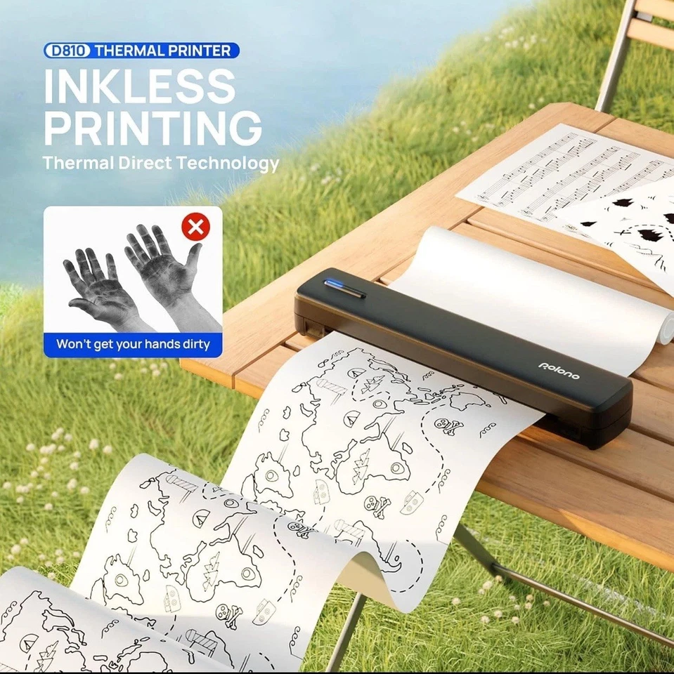 POLONO Portable Printer Wireless for Travel, D810 Bluetooth Thermal Inkless - Image 4 of 4