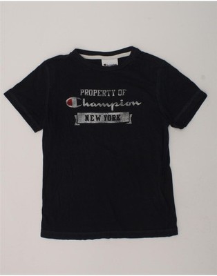 Champion Jungen Grafik T-Shirt Oberteil 7-8 Jahre Small marineblau Baumwolle AH07