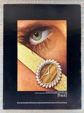 Piaget Watch Tigers Eye Swiss Made Luxury New York 1970 Vintage Print Ad