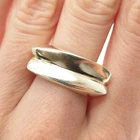 925 Sterling Silver Gold Plated Vintage Modernist Ring Size 7.25