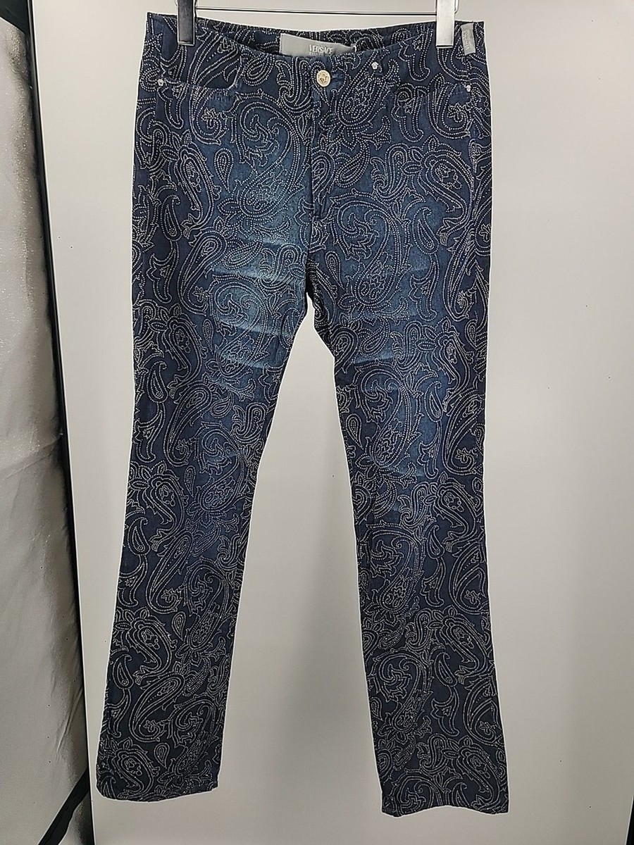 New Versace Jeans Couture Straight Bling Jeans Sz M Glam  display picture 1