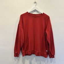 Fat Face Sweatshirt Womens Size 18 Red Crew Neck Pullover 100% Cotton Casual