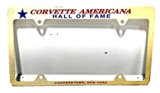 Vanity License Plate Frame Corvette America Hall of Fame Cooperstown New York