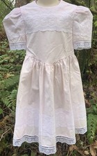 Vtg Jessica McClintock-Gunne Sax Dress-Girls Pink Lace Frilly Prairie Sz 8-769