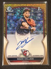 Maick Collado 2023 Bowman 1st Chrome Prospects Auto GOLD Shimmer /50 Guardians