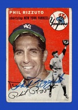 1954 Topps Set-Break # 17 Phil Rizzuto JSA Cert LOW GRADE (crease) (auto)