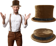 Adult Collapsible Magician Top Hat Black Folding Costume Hat for Magic Tricks