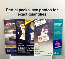 Avery Lot Business Cards 2” x 3 ½” Cards White Matte & Ivory for Inkjet Printers