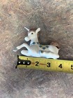 White  Porcelain Lying Unicorn Figurine w/ Blue Flower, Approx 4 in — photo 4