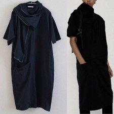 Celine Phoebe Philo 2018 Resort Lookbook Leather Trimmed Dress Dark Navy Size S