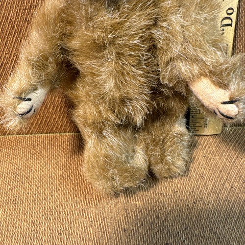 Vintage Miniature Jointed Teddy Bear with Bow Brown Adorable Fuzzy Bear - Picture 3 of 6