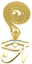  Eye Of Ra New Pendant Necklace with 24 Inch Long Chain Egyptian Heru Horus