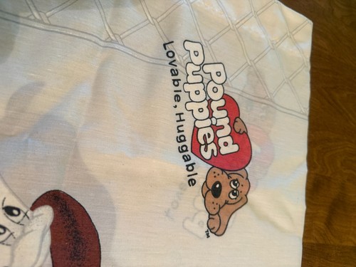 Vintage 80s 1985 Tonka toy Pound Puppies Pillow Case Lovable Huggable 30x19 - Picture 3 of 6