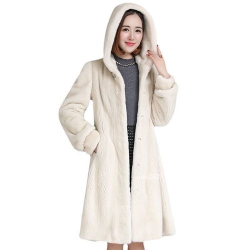 Mink Long Sleeve Large Medium Length Mink Fur Coat Women Mink Coat Fashion Coat - Picture 5 of 28