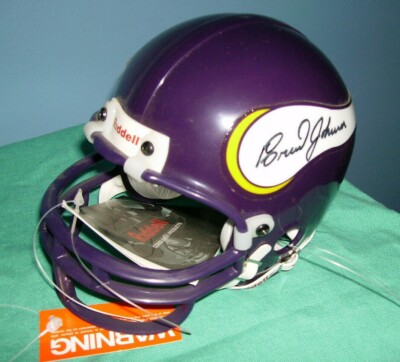 brad johnson autographed football helmet Brad Johnson Autographed Vikings Mini Helmet w/COA AUCT#1323