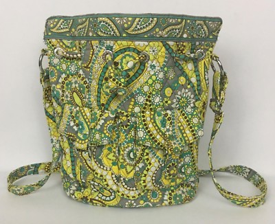Vera Bradley Lemon Parfait Quick Draw Purse Shoulder Bag w/ Drawstring Retired 