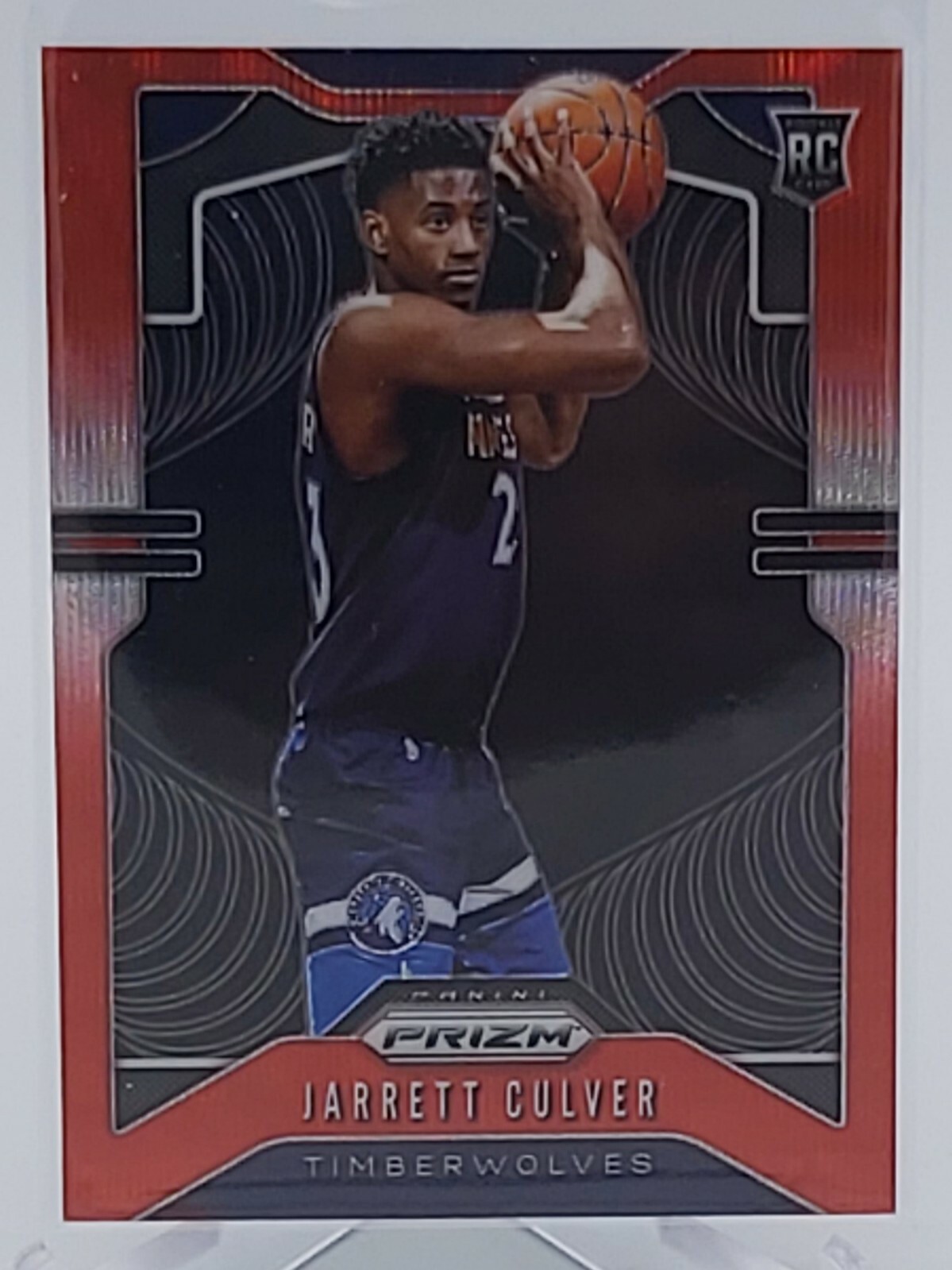 2019-20 Panini Prizm Jarrett Culver Rookie Ruby Red Wave Prizm #252 Timberwolves