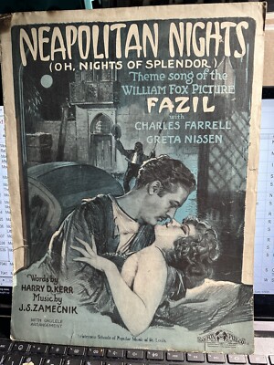 1926 Photoplay Sheet Music FAZIL Farrell/Nissen