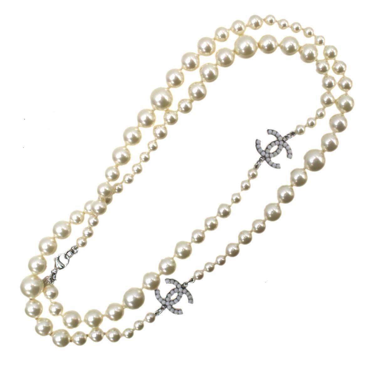Chanel Fake Pearl Long Necklace A12W Neck Circumference Chanel Fake Pearl Long Necklace A12W Neck Circumference