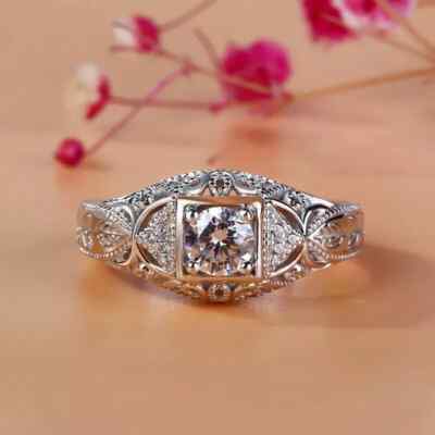 2 Ct Lab Created Round Diamond 14K White Gold Plated Solitaire Engagement Ring
