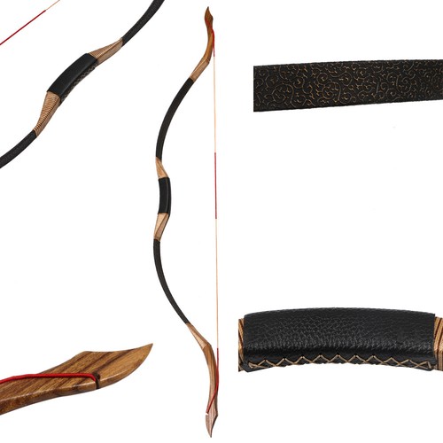 Juego de 50 libras arco recurvo con protector de brazo flecha carcaj estuche arco tradicional - Imagen 2 de 12