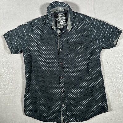 Broken Threads Mens Button Down Short Sleeve Shirt Size Small