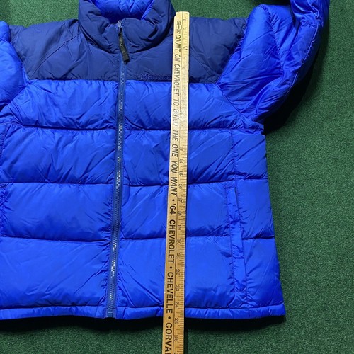 Vintage Marmot Puffer Jacket Mens Small Blue Goose Down Full Zip Coat - Picture 9 of 11
