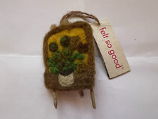NG Hand embroidered needlefelt VG Sunflowers *UK Seller*