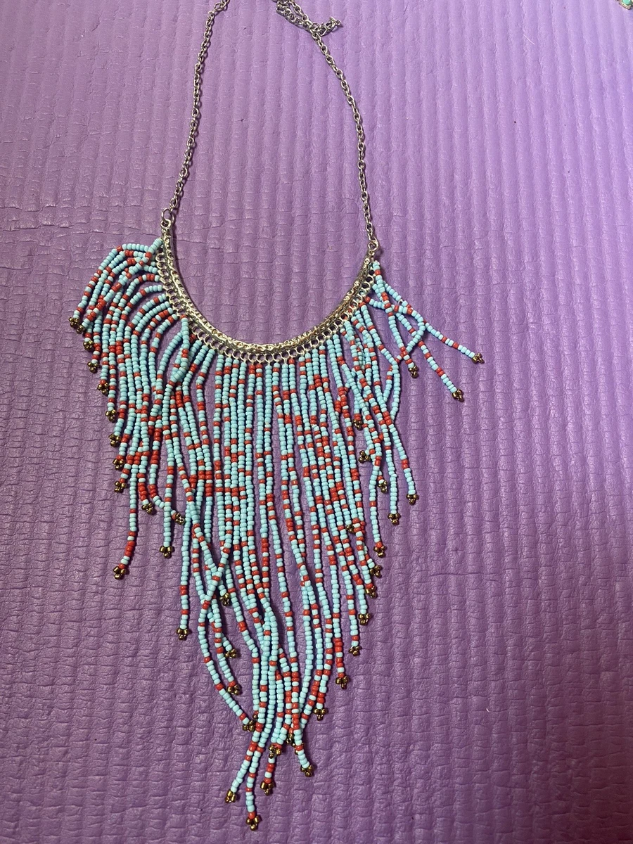 Beaded 2024 fringe necklace