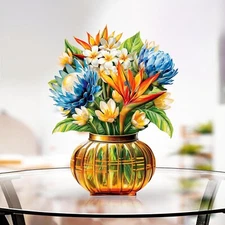 Tropical Pop-Up Flower Card – 3D Bouquet for Birthday & More