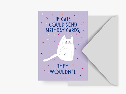 Funny Birthday Card, Birthday Cat