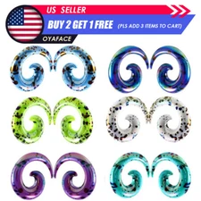 18PCS Acrylic Spiral Taper Stretching Kit 14G-00G Ear Gauge Plugs Expanders Set