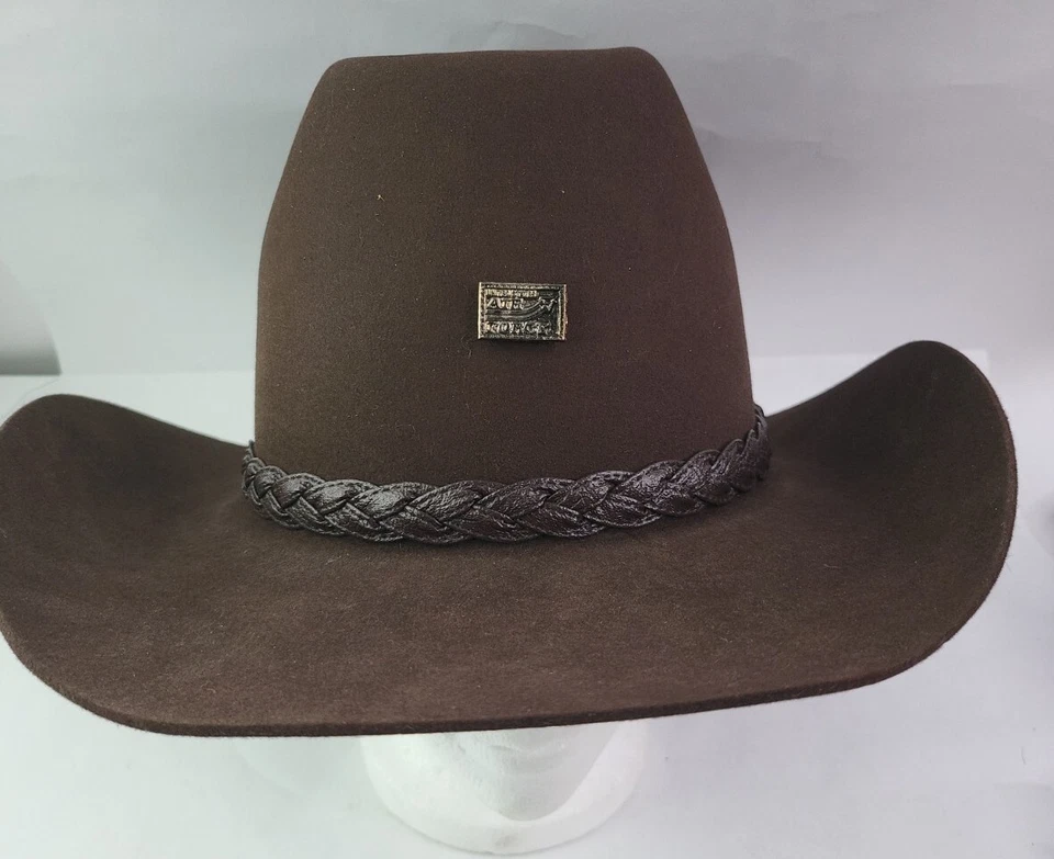 Sombrero de vaquero marrón Western Express Inc de la Fuerza Aérea de los Estados Unidos talla 7. Foto 2 de 4