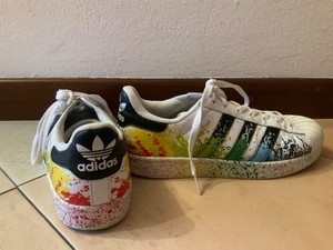 Sneaker adidas superstar schizzi di vernice, taglia 39 donna