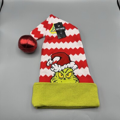 Dr. Seuss How The Grinch Stole Christmas Santa Hat NEW