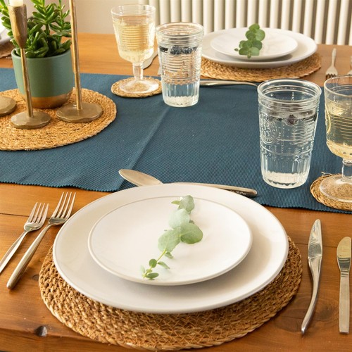 Round Straw Placemats & Coasters Dinner Water Hyacinth Weave - Typha - x12 - Picture 6 of 7