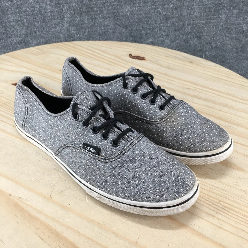 Vans Zapatos Mujer 10 Hombre 8.5 Informales Tenis Gris Lunares Con Cordones Bajo TB4R Foto 3 de 4