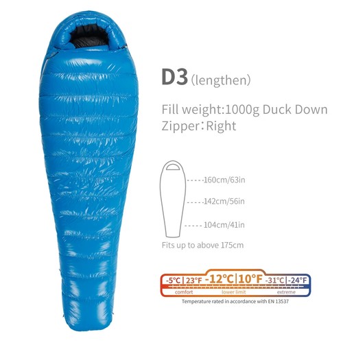 AEGISMAX Down Sleeping Bag Ultralight for Camping Hiking Backpacking Tourist - Picture 16 of 26