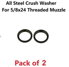 Black Anodized 2PC Pack Steel Crush Washer for 308 .308 5/8x24 Muzzle Thread