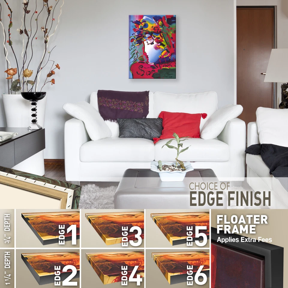 24W"x32H" BLUSHING BEAUTY por PETER MAX - OPCIONES DE IMPRESIÓN DE PÓSTER ABSTRACTO de LIENZO Foto 2 de 4