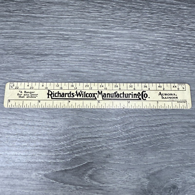 Vintage Advertising Ruler Richards-Wilcox Manufacturing Company 6''L Aurora IL #B