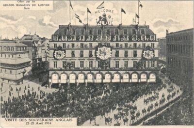 Old postcard Paris Gds Magasins du Louvre Visit of the English Sovereigns (991645)