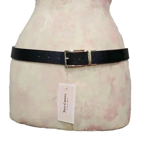 Juicy Couture Black Belt Gold Heart Buckle Women